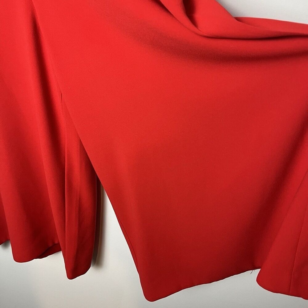 Karen‎ Millen Red Wide Leg Cropped Jumpsuit V Neck Size 10 *missing Belt​​ - Picture 3 of 9